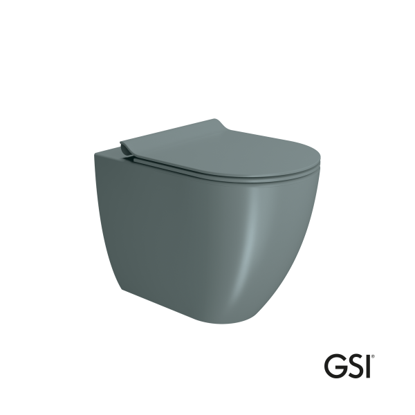 Λεκάνη Υψηλής Πίεσης Πισωστόμια Pura/55 Swirlflush με κάλυμμα Super Slim Soft Close MS86SC, GSI Agave