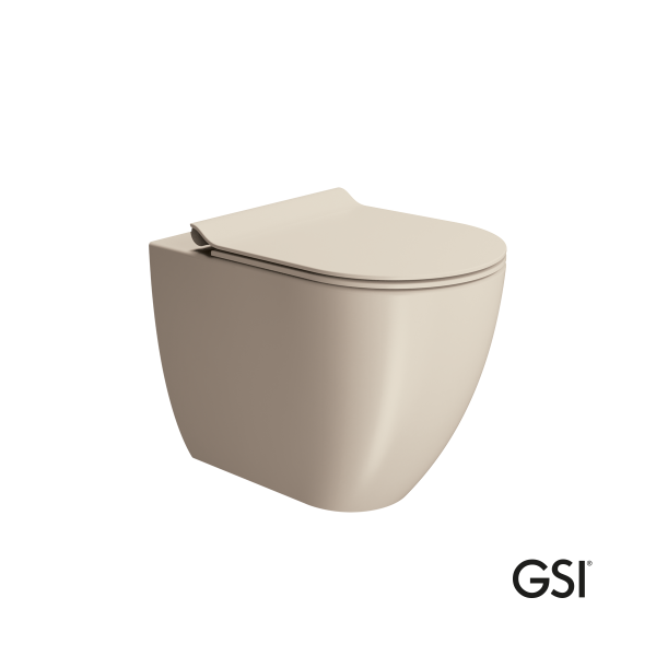 Λεκάνη Υψηλής Πίεσης Πισωστόμια Pura/55 Swirlflush με κάλυμμα Super Slim Soft Close MS86SC, GSI Creta