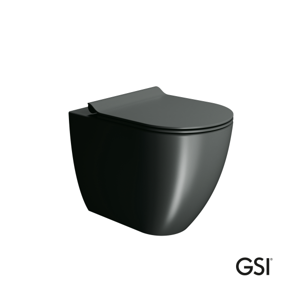 Λεκάνη Υψηλής Πίεσης Πισωστόμια Pura/55 Swirlflush με κάλυμμα Super Slim Soft Close MS86SC, GSI Ardesia