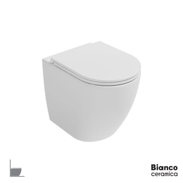 Λεκάνη Υψηλής Πίεσης LENTA/52 Rimless με κάλυμμα Soft Close MS33C, Bianco Ceramica White
