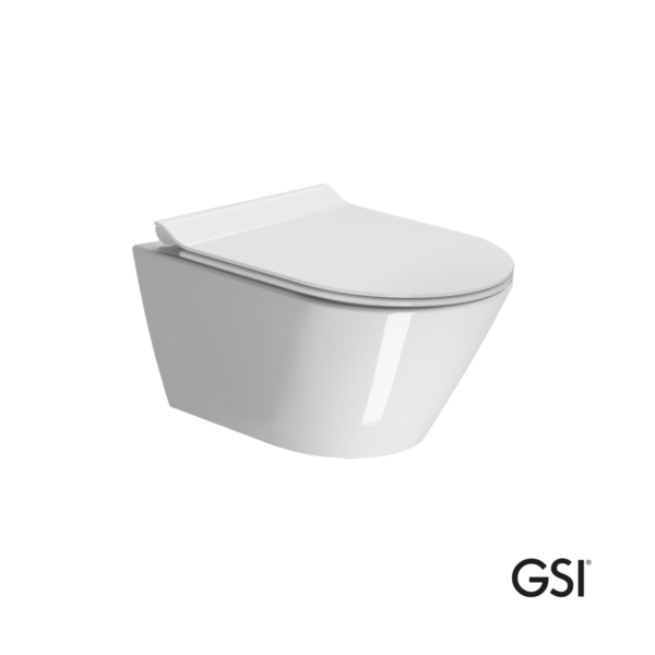 Λεκάνη Κρεμαστή Kube-X/50 Swirlflush με κάλυμμα Super Slim Soft Close MS86SC, GSI White